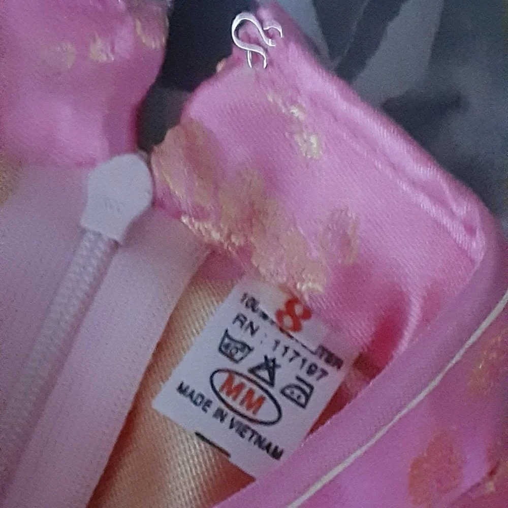 Traditional Asian dress - pink satin girls size 8